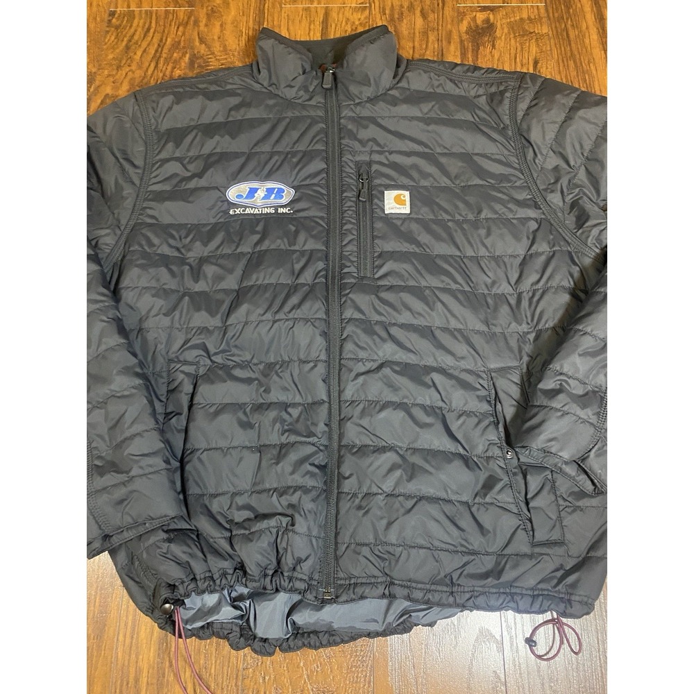 Carhartt Gilliam Quilted Puffer Jacket Mens XL Black Full Zip Water Repellent